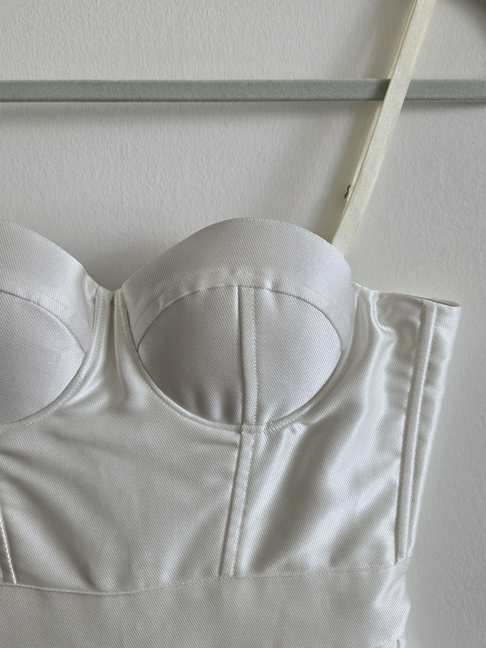 MISHA COLLECTION Ivory Satin Bustier Romper - Picture 2 of 4